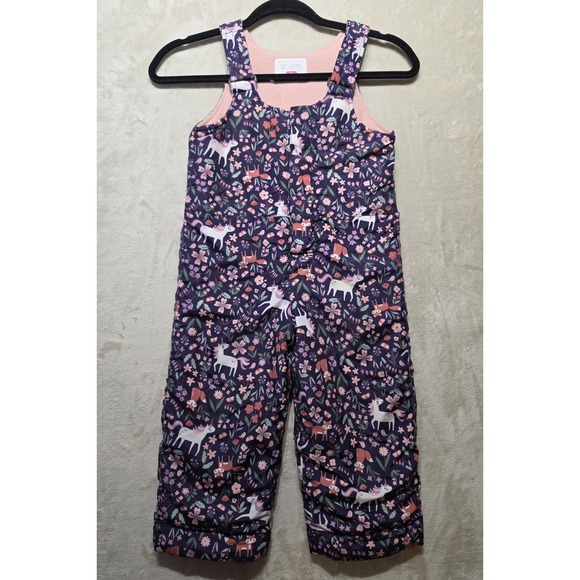 The Children's Place Other - New Children's Place Overall, Toddler Girl Size 3T Print Snowsuit,‎ snow bib